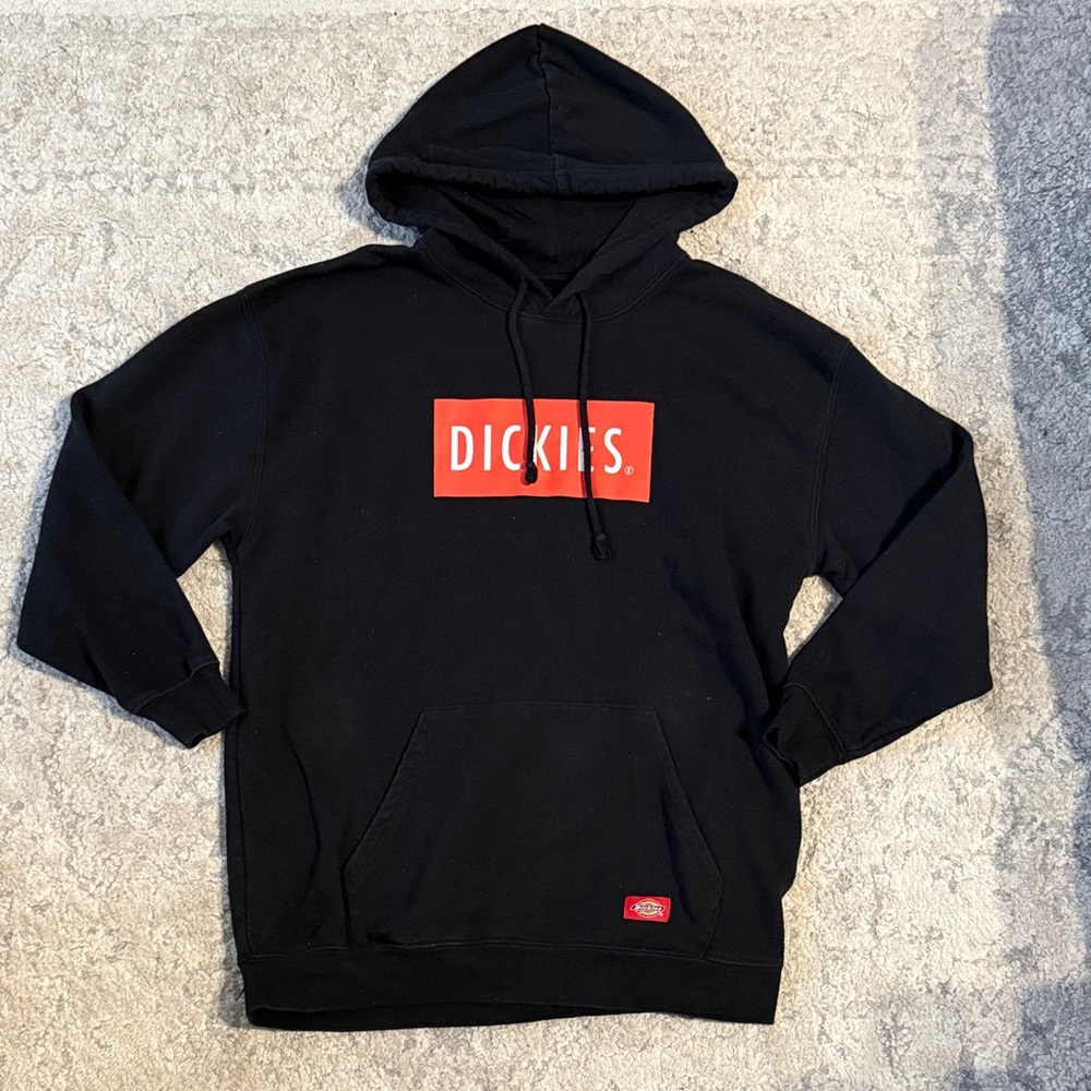 Dickies Black Hoodie with Red Logo